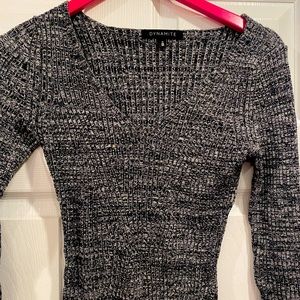 Medium Tight Fitting Grey Knit sweater Dress from Dynamite